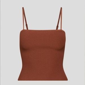 Babaton Sculpt Knit Cami Tank in brown